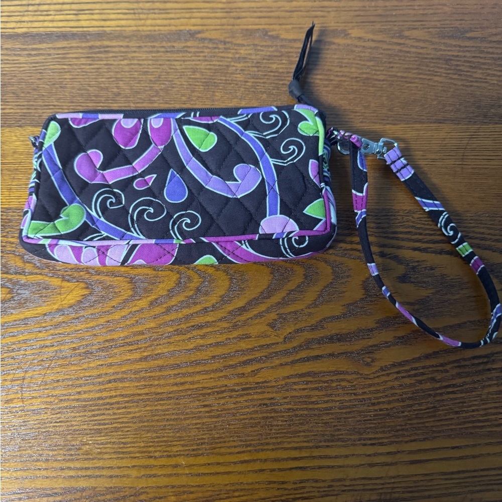 Vera Bradley Purple Punch Floral Wristlet Wallet ~ Like New - Picture 2 of 9